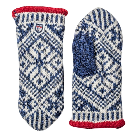 Hestra  Nordic Wool mitt Medium Blue / Off White