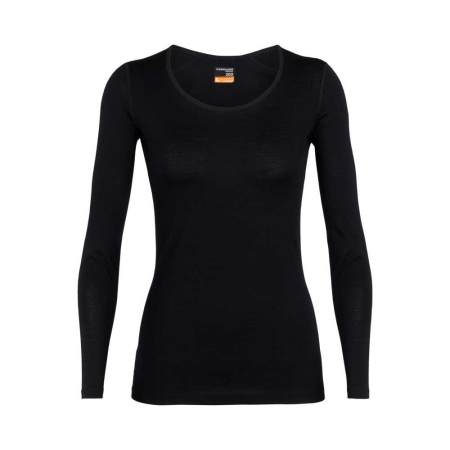 Icebreaker  200 Oasis Long Sleeve Scoop Women's Black 