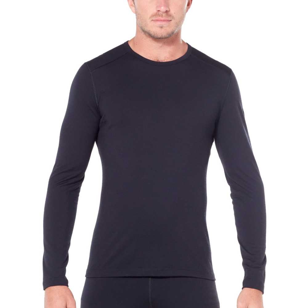 Icebreaker 200 Oasis Long Sleeve Crewe Black IB104365-0011 onderkleding/thermokleding online bestellen bij Kathmandu Outdoor & Travel