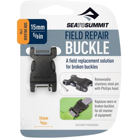 Sea to Summit  Steek Gesp, 2 Pin, 15mm, Field Repair Buckle Black