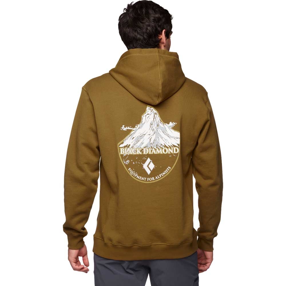 Black Diamond Mountain Badge Hoody Dark Curry AP730235-Dark Curry fleeces en truien online bestellen bij Kathmandu Outdoor & Travel