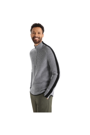 Icebreaker  Lodge LS Half Zip Sweater Hthr/Black 