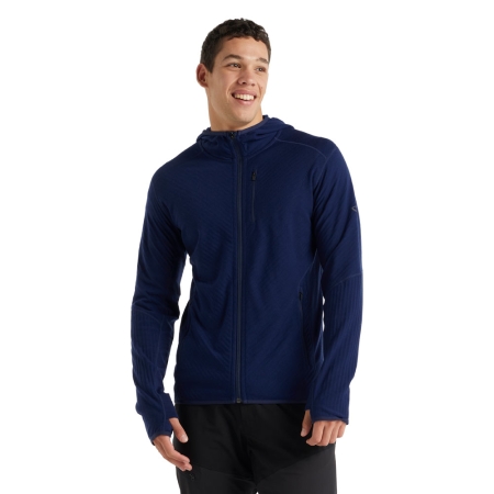 Icebreaker  Descender LS Zip Hood Royal Navy