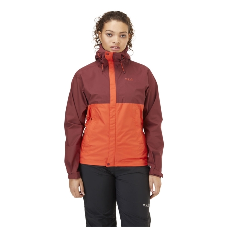 Rab  Downpour Eco Jacket Women's Deep Heather/Red Grapefruit