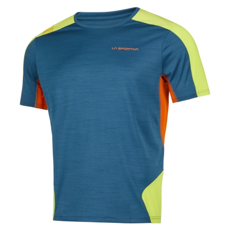 La Sportiva  Compass T-Shirt Storm Blue/Lime Punch