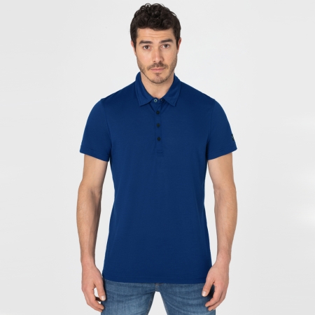 Super Natural  Travel Polo Blue Depths