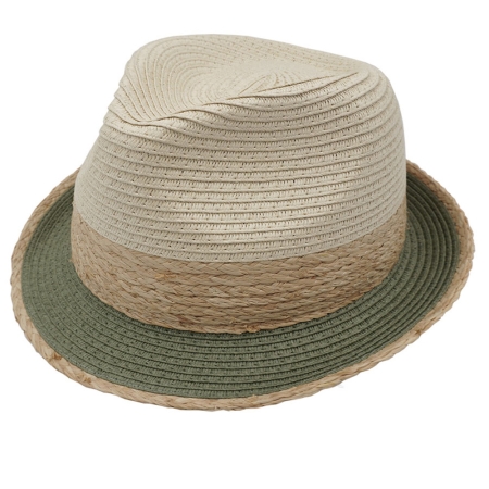 Capo  Straw Hat Trilby Leaf Green