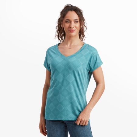 Sherpa Adventure Gear  Neha V-Neck Tee Women's Light Hydra Barely There