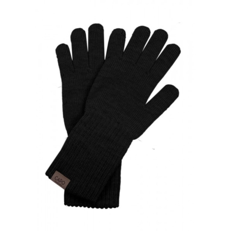 Capo  Ladies knitted finger gloves black