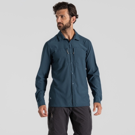 Craghoppers  NosiLife LS Pro Shirt V Blue Stone