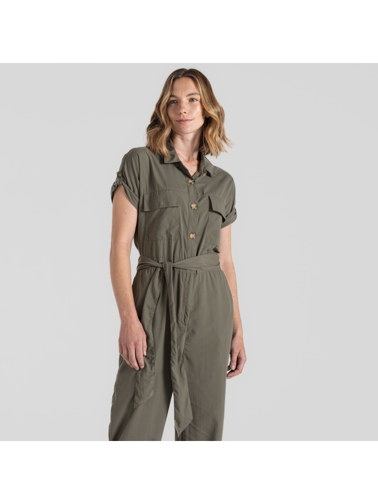 Craghoppers NosiLife Hauku Jumpsuit Women's Wild Olive CWJ1362-CZL broeken online bestellen bij Kathmandu Outdoor & Travel