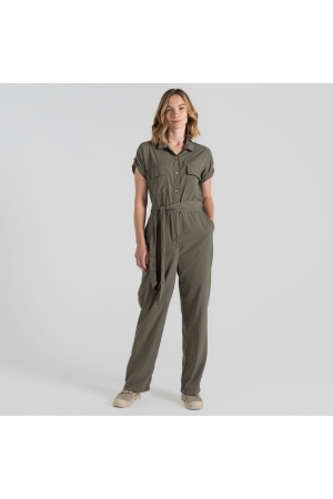 Craghoppers NosiLife Hauku Jumpsuit Women's Wild Olive CWJ1362-CZL broeken online bestellen bij Kathmandu Outdoor & Travel