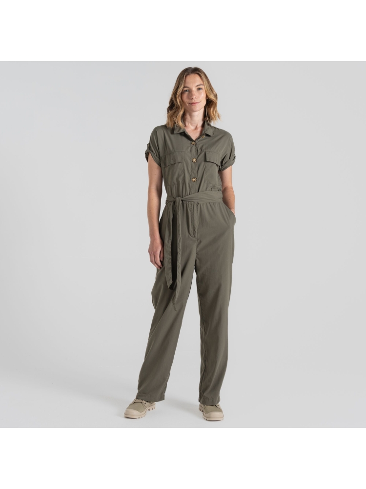 Craghoppers NosiLife Hauku Jumpsuit Women's Wild Olive CWJ1362-CZL broeken online bestellen bij Kathmandu Outdoor & Travel