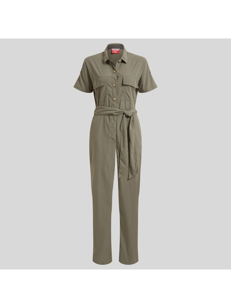 Craghoppers NosiLife Hauku Jumpsuit Women's Wild Olive CWJ1362-CZL broeken online bestellen bij Kathmandu Outdoor & Travel