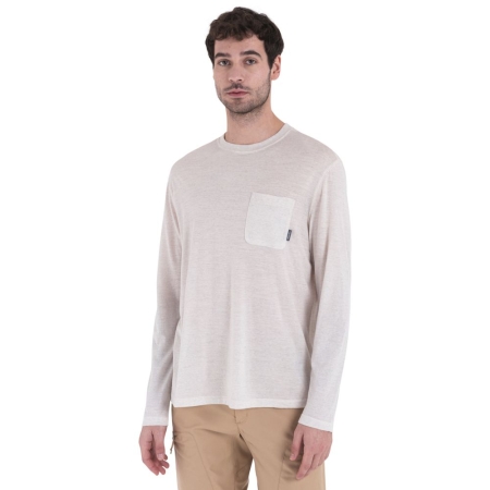 Icebreaker  Merino Tech Lite III LS Relaxed Pocket Tee Ecru Hthr