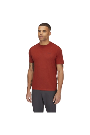 Rab Crimp Logo Tee Tuscan Red QBL-67-TRD shirts en tops online bestellen bij Kathmandu Outdoor & Travel