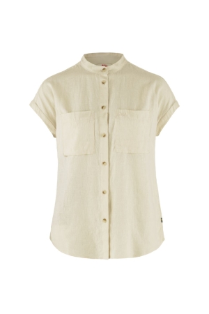 Fjällräven Övik Hemp Shirt Short Sleeve Women's Chalk White 14600160-113 shirts en tops online bestellen bij Kathmandu Outdoor & Travel