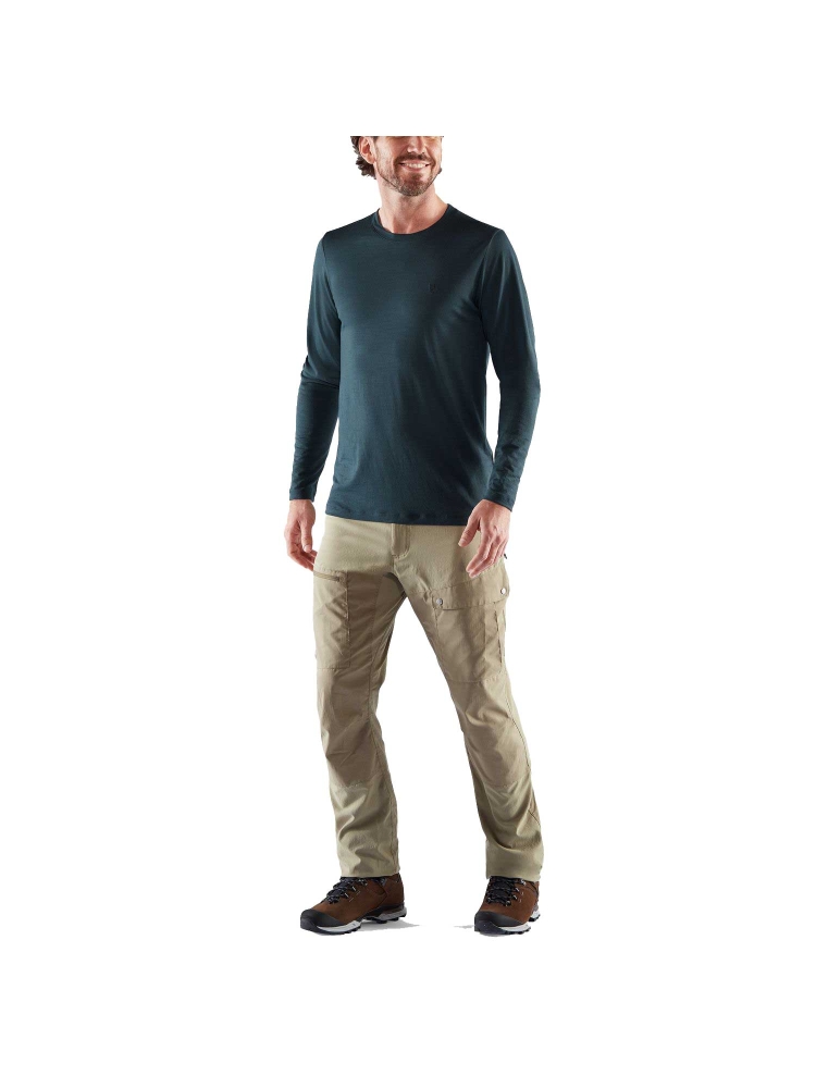 Fjällräven Abisko Wool Long Sleeve Dark Navy 87194-555 shirts en tops online bestellen bij Kathmandu Outdoor & Travel