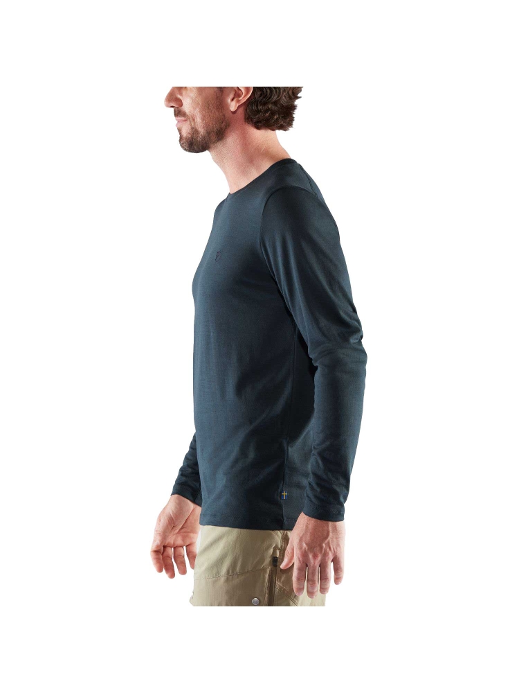 Fjällräven Abisko Wool Long Sleeve Dark Navy 87194-555 shirts en tops online bestellen bij Kathmandu Outdoor & Travel