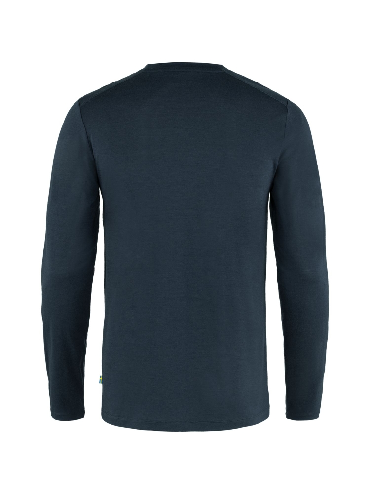 Fjällräven Abisko Wool Long Sleeve Dark Navy 87194-555 shirts en tops online bestellen bij Kathmandu Outdoor & Travel