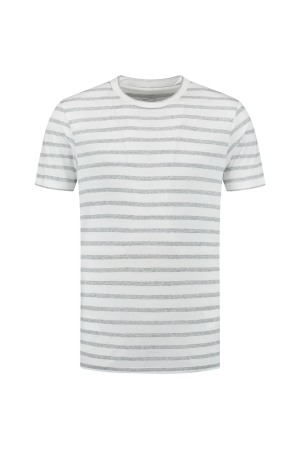 Blue Loop Originals  Refibra Breton Stripe T-shirt  White/ Light Blue