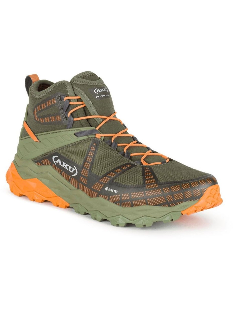 AKU Flyrock Mid GTX Military Green/Orange 695-486 wandelschoenen heren online bestellen bij Kathmandu Outdoor & Travel