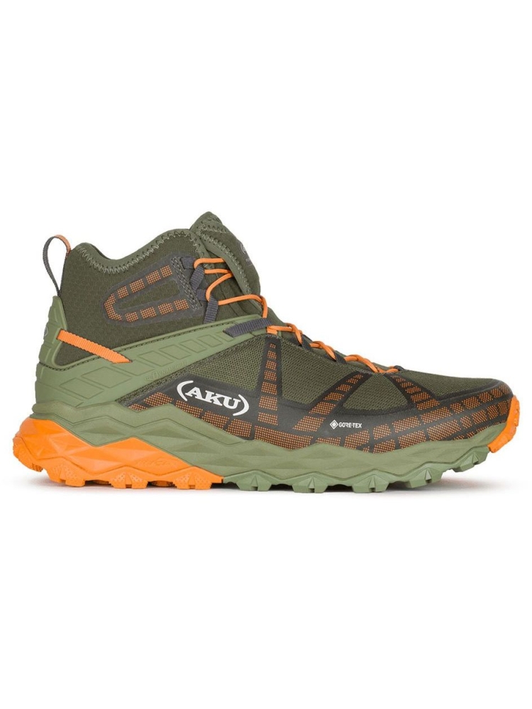 AKU Flyrock Mid GTX Military Green/Orange 695-486 wandelschoenen heren online bestellen bij Kathmandu Outdoor & Travel