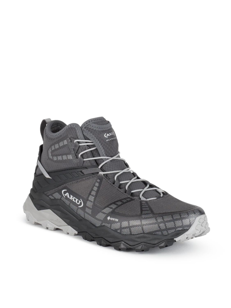 AKU Flyrock Mid GTX Black/Silver 695-632 wandelschoenen heren online bestellen bij Kathmandu Outdoor & Travel