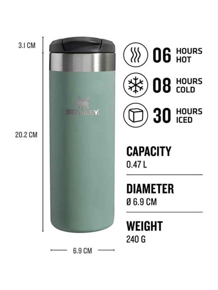 Stanley The AeroLight Transit Mug 0,47L Shale Metallic  10-10787-179 drinkflessen en thermosflessen online bestellen bij Kathmandu Outdoor & Travel