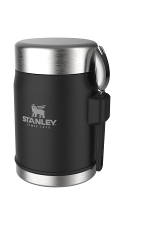 Stanley The Legendary Food Jar + Spork 0,4L  Matte Black Pebble  10-09382-005 drinkflessen en thermosflessen online bestellen bij Kathmandu Outdoor & Travel