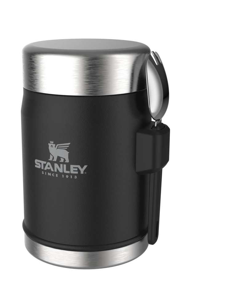 Stanley The Legendary Food Jar + Spork 0,4L  Matte Black Pebble  10-09382-005 drinkflessen en thermosflessen online bestellen bij Kathmandu Outdoor & Travel