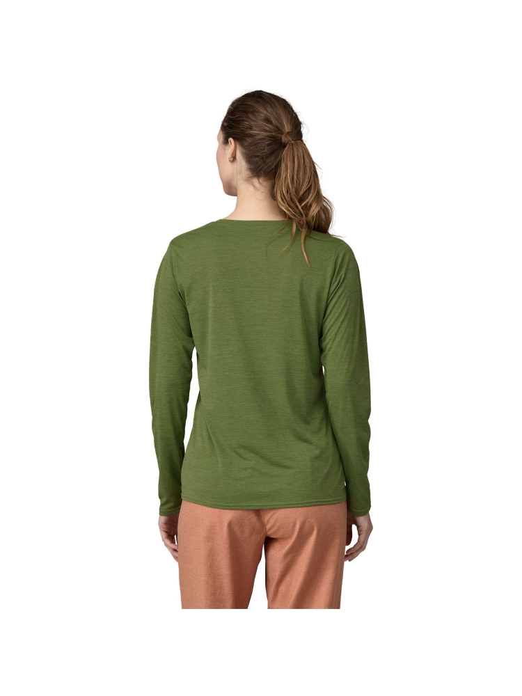 Patagonia Long Sleeve Cool Daily Graphic Shirt Women's '73 Text Logo: Terrain Green X 45205-TTNX shirts en tops online bestellen bij Kathmandu Outdoor & Travel