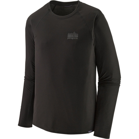 Patagonia  Long Sleeve Cap Cool Trail Graphic Shirt Strata Stencil: Black