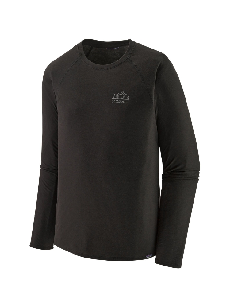 Patagonia Long Sleeve Cap Cool Trail Graphic Shirt Strata Stencil: Black 23710-STBK shirts en tops online bestellen bij Kathmandu Outdoor & Travel