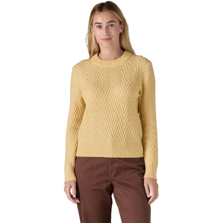 Patagonia  Recycled Wool-Blend Crewneck Sweater Women's Chevron Cable: Natural 