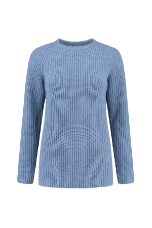 Blue Loop Originals Crewe Sweater Women's Light Blue Melange W-SW004-21-B233 fleeces en truien online bestellen bij Kathmandu Outdoor & Travel