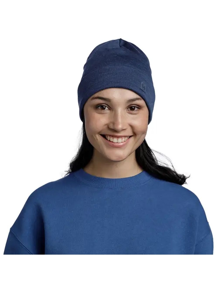 Buff BUFF© Merino Heavyweight Beanie Solid Night Blue 111170779-Solid Nigh kleding accessoires online bestellen bij Kathmandu Outdoor & Travel