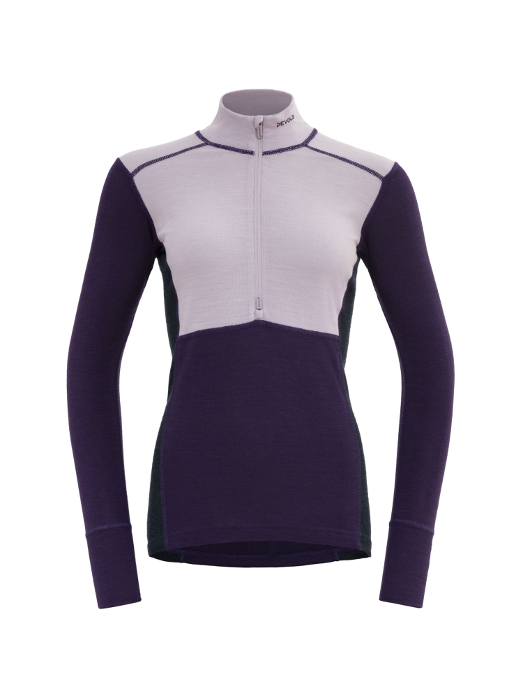 Devold Lauparen Merino 190 Zip Neck Women's Orchid/Lilac/Ink GO 245 244 A-167B onderkleding/thermokleding online bestellen bij Kathmandu Outdoor & Travel