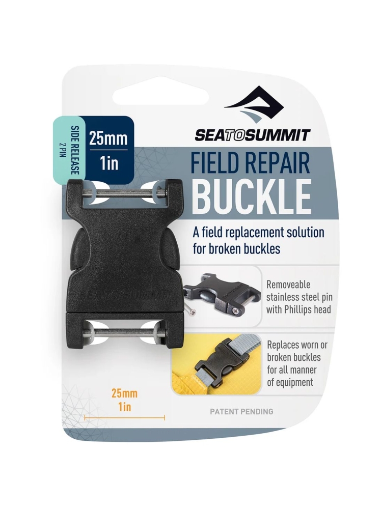 Sea to Summit Steek Gesp, 2 Pin, 25mm, Field Repair Buckle Zwart AFRB25SRPP trekkingrugzakken online bestellen bij Kathmandu Outdoor & Travel