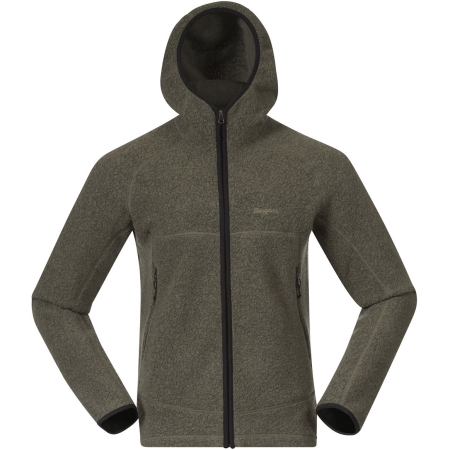 Bergans  Vaagaa Merino Terry Midlayer Hoodie Green Mud