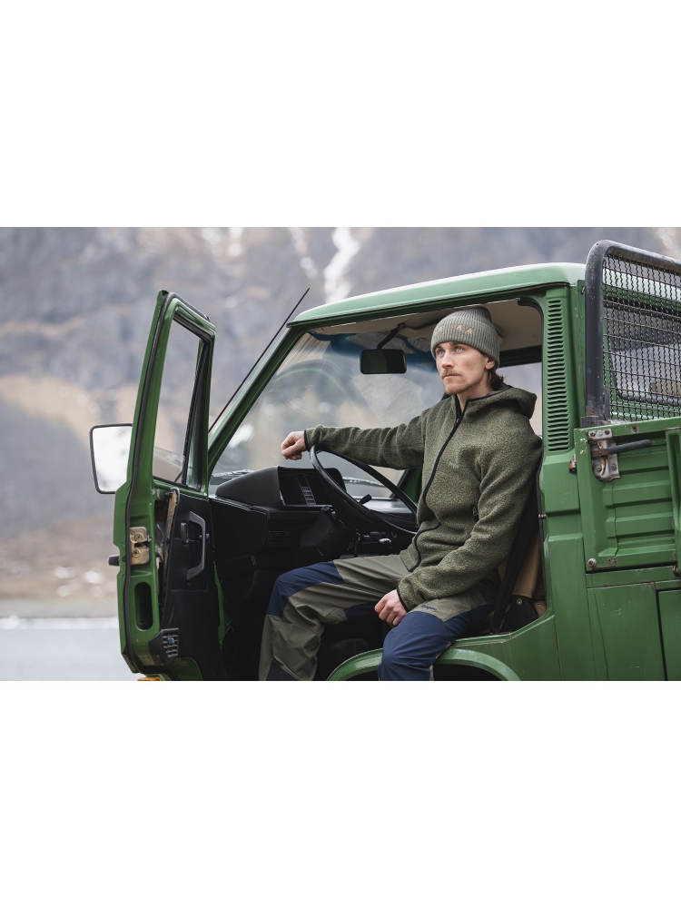 Bergans Vaagaa Merino Terry Midlayer Hoodie Green Mud 3392-12731 fleeces en truien online bestellen bij Kathmandu Outdoor & Travel