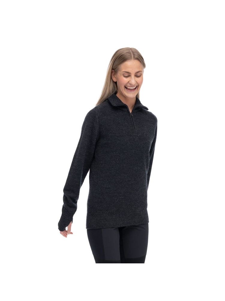 Bergans Ulriken Light Merino Jumper Women's Dark Shadow Grey 3130-24616 fleeces en truien online bestellen bij Kathmandu Outdoor & Travel