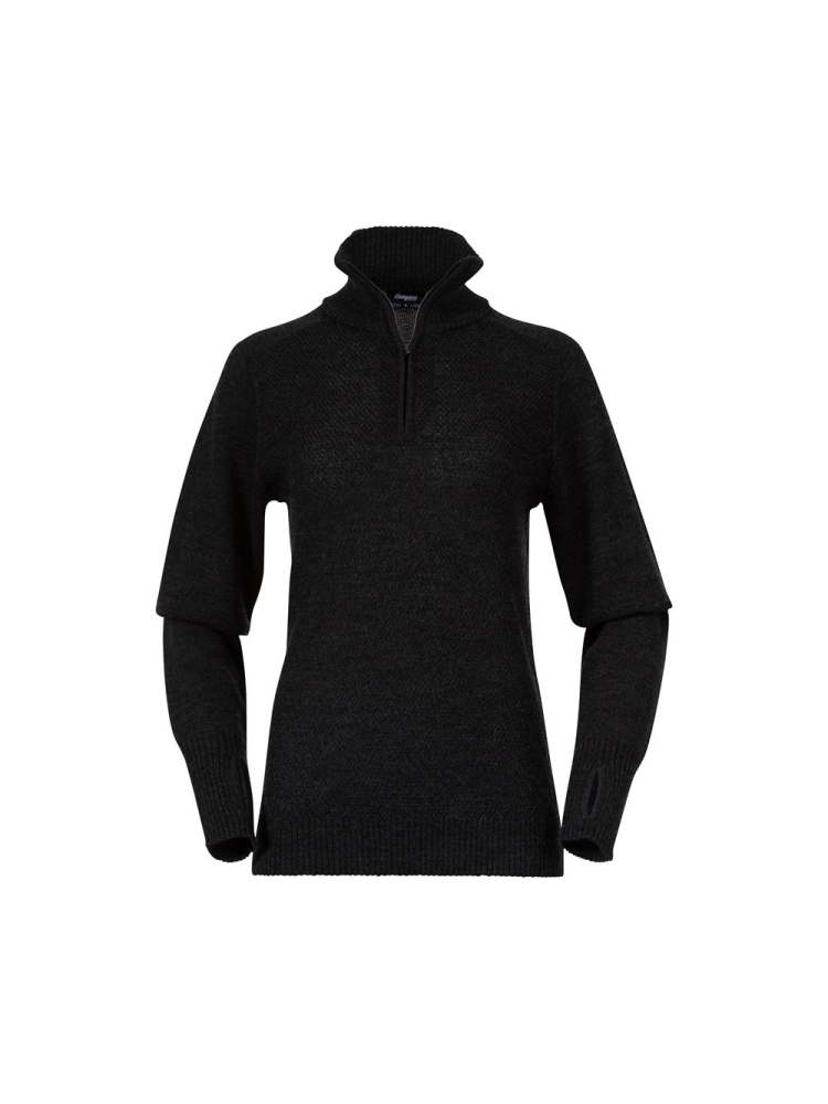 Bergans Ulriken Light Merino Jumper Women's Dark Shadow Grey 3130-24616 fleeces en truien online bestellen bij Kathmandu Outdoor & Travel