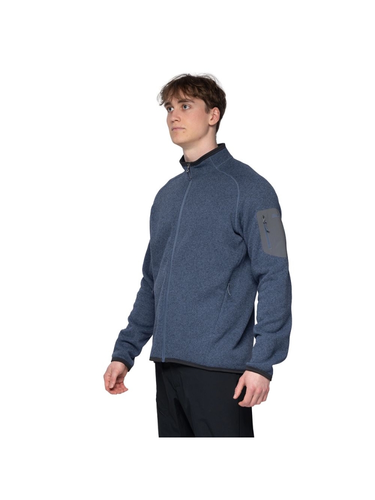 Bergans Kamphaug Knitted Jacket Granite Blue 1092-24412 fleeces en truien online bestellen bij Kathmandu Outdoor & Travel