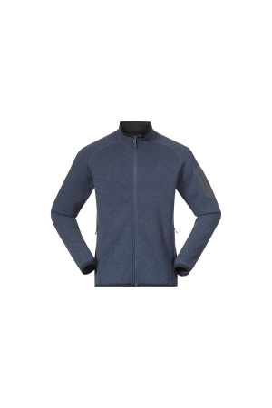 Bergans Kamphaug Knitted Jacket Granite Blue 1092-24412 fleeces en truien online bestellen bij Kathmandu Outdoor & Travel