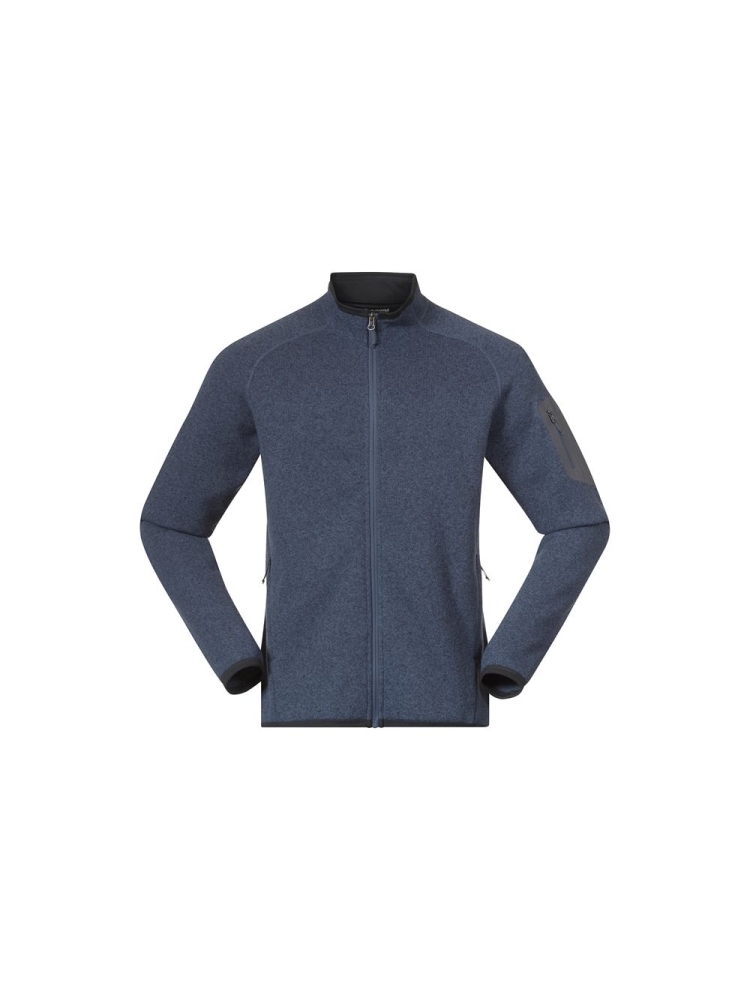 Bergans Kamphaug Knitted Jacket Granite Blue 1092-24412 fleeces en truien online bestellen bij Kathmandu Outdoor & Travel