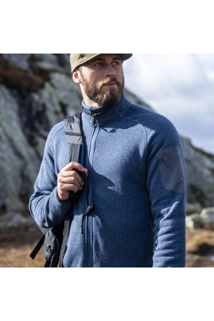 Bergans Kamphaug Knitted Jacket Granite Blue 1092-24412 fleeces en truien online bestellen bij Kathmandu Outdoor & Travel