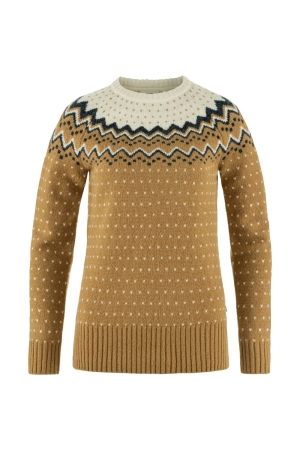 Fjällräven Övik Knit Sweater Women's Buckwheat Brown-Chalk White F89941-232-113 fleeces en truien online bestellen bij Kathmandu Outdoor & Travel