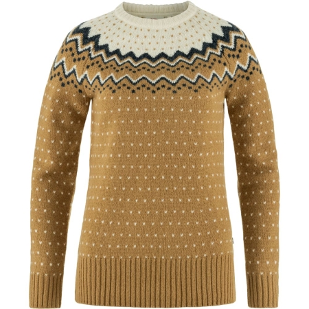 Fjällräven  Övik Knit Sweater Women's Buckwheat Brown-Chalk White 