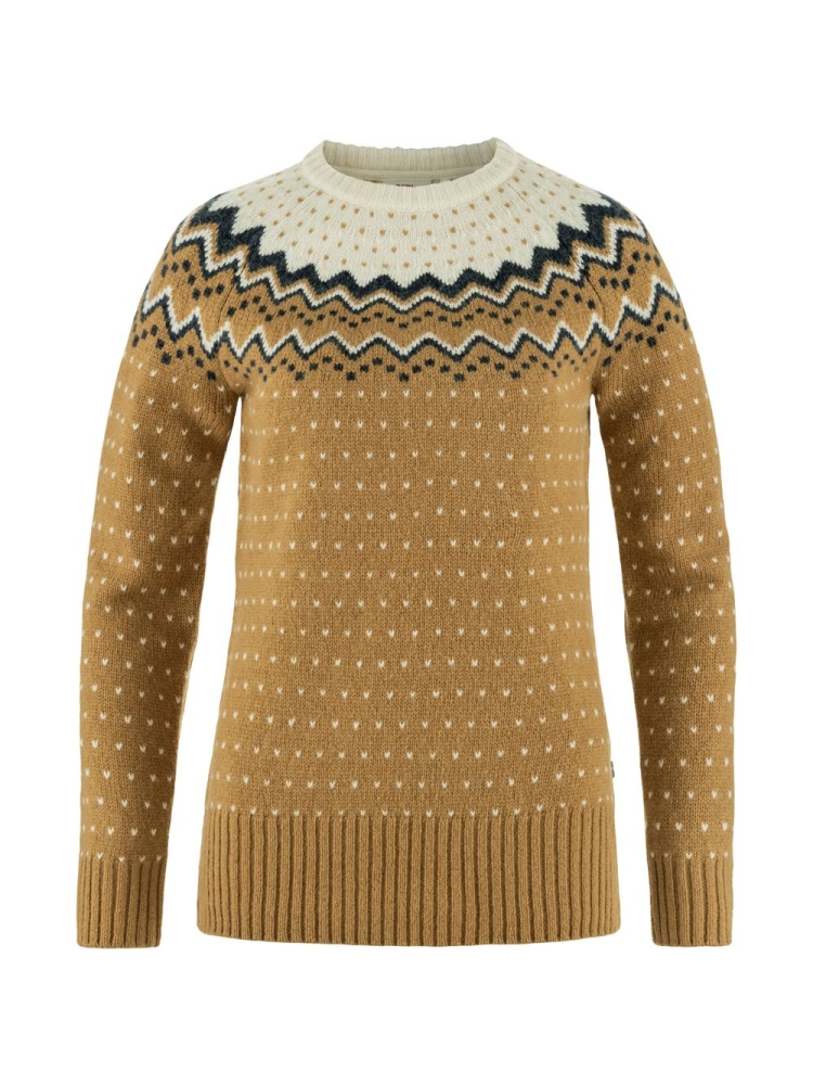 Fjällräven Övik Knit Sweater Women's Buckwheat Brown-Chalk White F89941-232-113 fleeces en truien online bestellen bij Kathmandu Outdoor & Travel